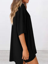 Full Size Oversized Round Neck Top and Shorts Set Plus Size - Trendsi - Flyclothing LLC