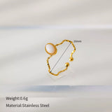 18K Gold-Plated Wave Open Ring - Trendsi - Flyclothing LLC