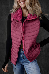 Pocketed Zip Up Vest Coat - Trendsi - Flyclothing LLC