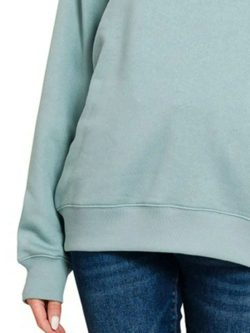 Zenana Fleece Round Neck Sweatshirts - Trendsi - Flyclothing LLC