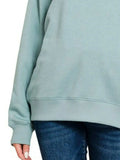 Zenana Fleece Round Neck Sweatshirts - Trendsi - Flyclothing LLC