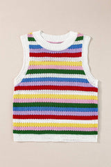 Contrast Round Neck Sweater Vest - Trendsi - Flyclothing LLC