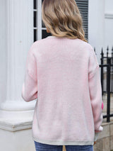 Angel Wings Flower Open Front Long Sleeve Cardigan - Trendsi - Flyclothing LLC