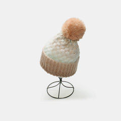 Gradient Knit Hat with Pompom - Trendsi