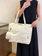Canvas Tote Bag with Pouch - Trendsi