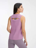 Millennia Cutout Back Round Neck Active Tank - Trendsi - Flyclothing LLC
