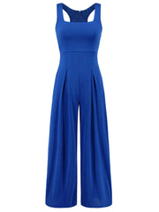 Square Neck Wide Strap Jumpsuit Trendsi