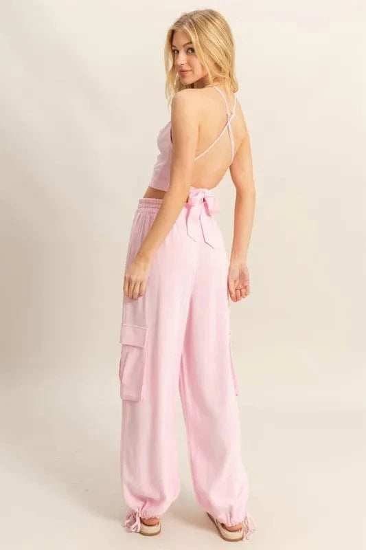 HYFVE Crop Top and Cargo Pants Set - Trendsi - Flyclothing LLC