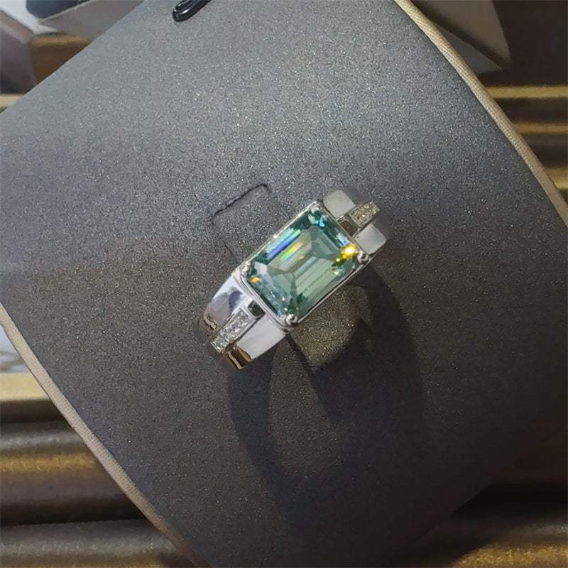 3 Carat 925 Sterling Silver Moissanite Rectangle Shape Ring - Trendsi - Flyclothing LLC