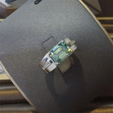 3 Carat 925 Sterling Silver Moissanite Rectangle Shape Ring - Trendsi