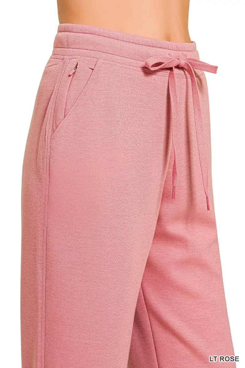 Zenana Drawstring Scuba Joggers with Pockets - Trendsi - Flyclothing LLC