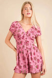 VERY J Floral Printed Ruffle Romper - Trendsi