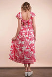 VERY J Tropical Printed Midi Summer Boho Dress - Trendsi