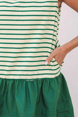 Stripe Woven Sleeveless Mini Dress - Trendsi - Flyclothing LLC