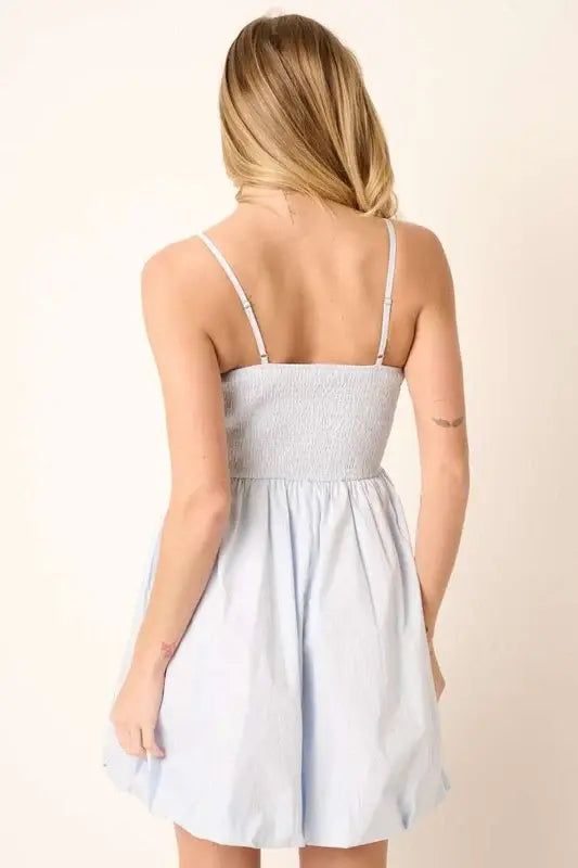 Mittoshop Ruched Detail Bubble Hem Mini Dress - Trendsi - Flyclothing LLC