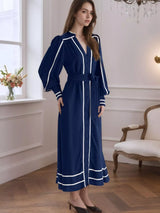 Notched Lantern Sleeve Dress - Trendsi - Flyclothing LLC