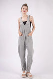 VERY J  Plunge Sleeveless Jumpsuit with Pockets - Trendsi
