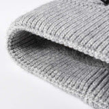 Striped Contrast Knit Hat with Pom-pom - Trendsi - Flyclothing LLC