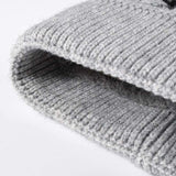 Striped Contrast Knit Hat with Pom-pom - Trendsi - Flyclothing LLC