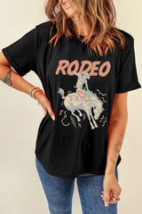 Graphic Round Neck Short Sleeve T-Shirt - Trendsi - Flyclothing LLC