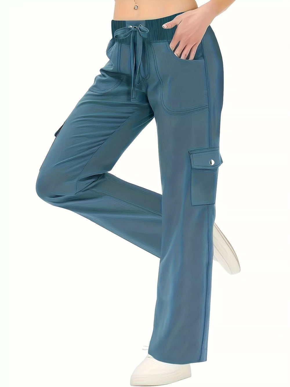 Relaxed Fit Active Pants with Drawstring Waist - Trendsi - Flyclothing LLC
