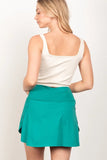 VERY J Crossover Waist Active Skirt with Short Liner - Trendsi