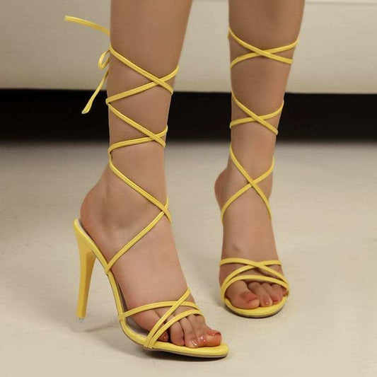 Cross Strap Stiletto Sandals - Trendsi - Flyclothing LLC