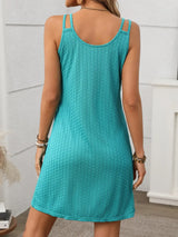 Texture Scoop Neck Double Spaghetti Strap Dress - Trendsi - Flyclothing LLC