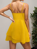 Layered Sweetheart Neck Bow Front Mini Cami Dress - Trendsi