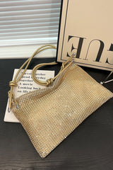 Rhinestone Knotted Strap Crossbody Bag - Trendsi