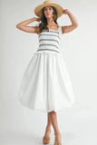 MABLE Smocked Bodice Bubble Midi Dress - Trendsi