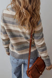 Striped Round Neck Long Sleeve Sweater - Trendsi