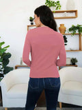 Ruched Mock Neck Long Sleeve T-Shirt - Trendsi - Flyclothing LLC