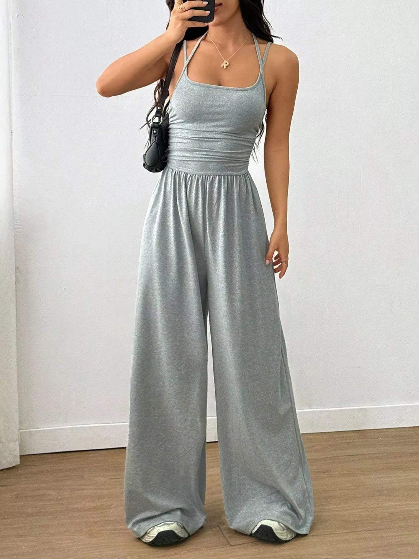 Spaghetti Strap Wide Leg Jumpsuit - Trendsi - Flyclothing LLC