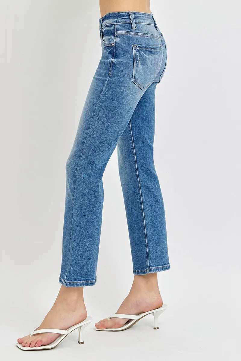 RISEN Full Size Low Rise Crop Flare Jeans Plus Size - Trendsi - Flyclothing LLC