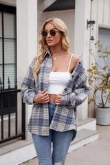 Casual Plaid Long Sleeve Shirt - Trendsi - Flyclothing LLC