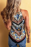 Mixed Floral Chevron Pattern Cami - Trendsi