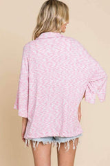 Culture Code Button Up Drop Shoulder Slit Shirt - Trendsi - Flyclothing LLC