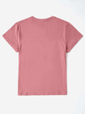 Letter Round Neck Short Sleeve T-Shirt - Trendsi - Flyclothing LLC