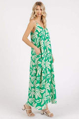 Mittoshop Printed V-Neck Maxi Cami Dress with Pockets - Trendsi - Flyclothing LLC