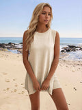 Slit Round Neck Top and Shorts Set - Trendsi - Flyclothing LLC