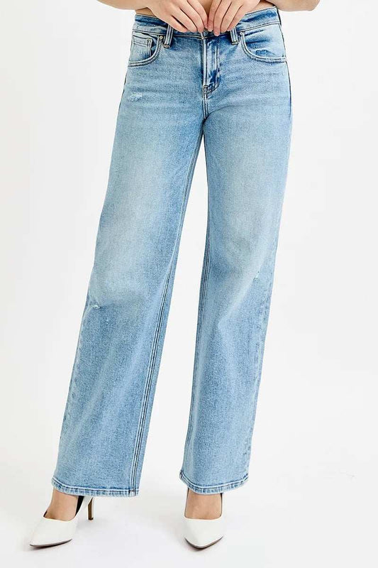 RISEN Full Size Low Rise Ankle Boyfriend Distressed Jeans Plus Size - Trendsi - Flyclothing LLC