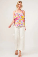 And The Why Square Neck Tiered Paisley Printed Top - Trendsi - Flyclothing LLC