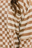 Plus Size Stripes & Checker Round Neck Long Sleeve Top - Trendsi