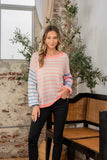 Sew In Love Full Size Striped Dropped Shoulder Sweater - Trendsi