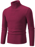 Men's Turtleneck Long Sleeve Ribbed Sweater - Trendsi - Flyclothing LLC