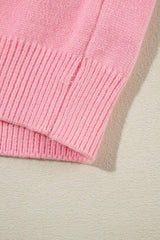 Daisy Notched Long Sleeve Sweater - Trendsi - Flyclothing LLC