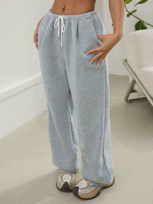 Drawstring Wide Leg Pants - Trendsi - Flyclothing LLC