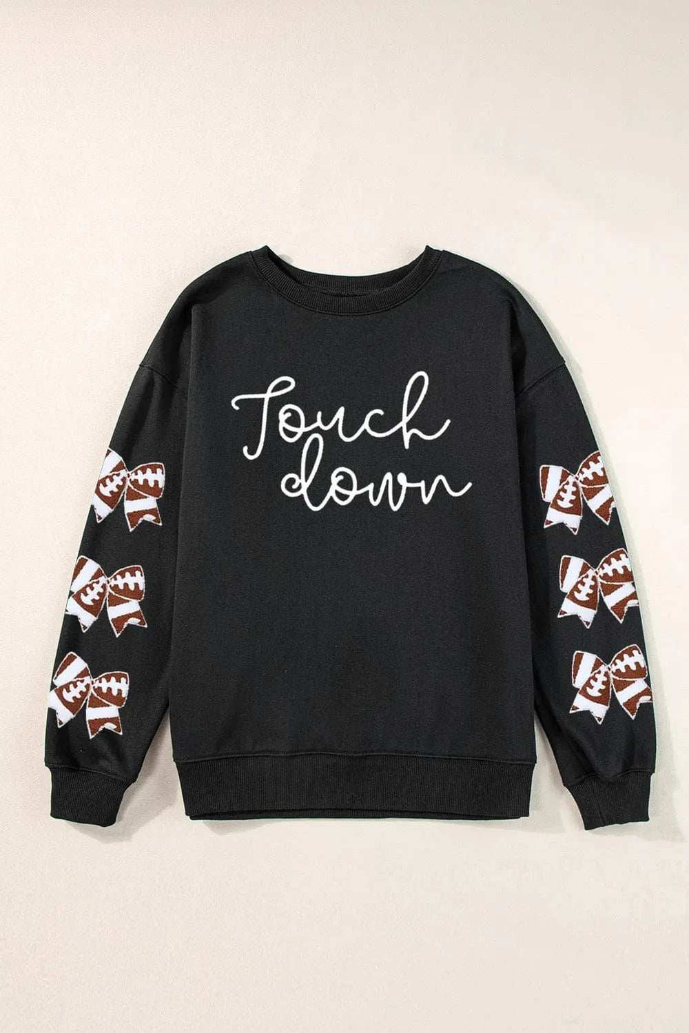 Letter Graphic Bow Long Sleeve Sweatshirt - Trendsi - Flyclothing LLC
