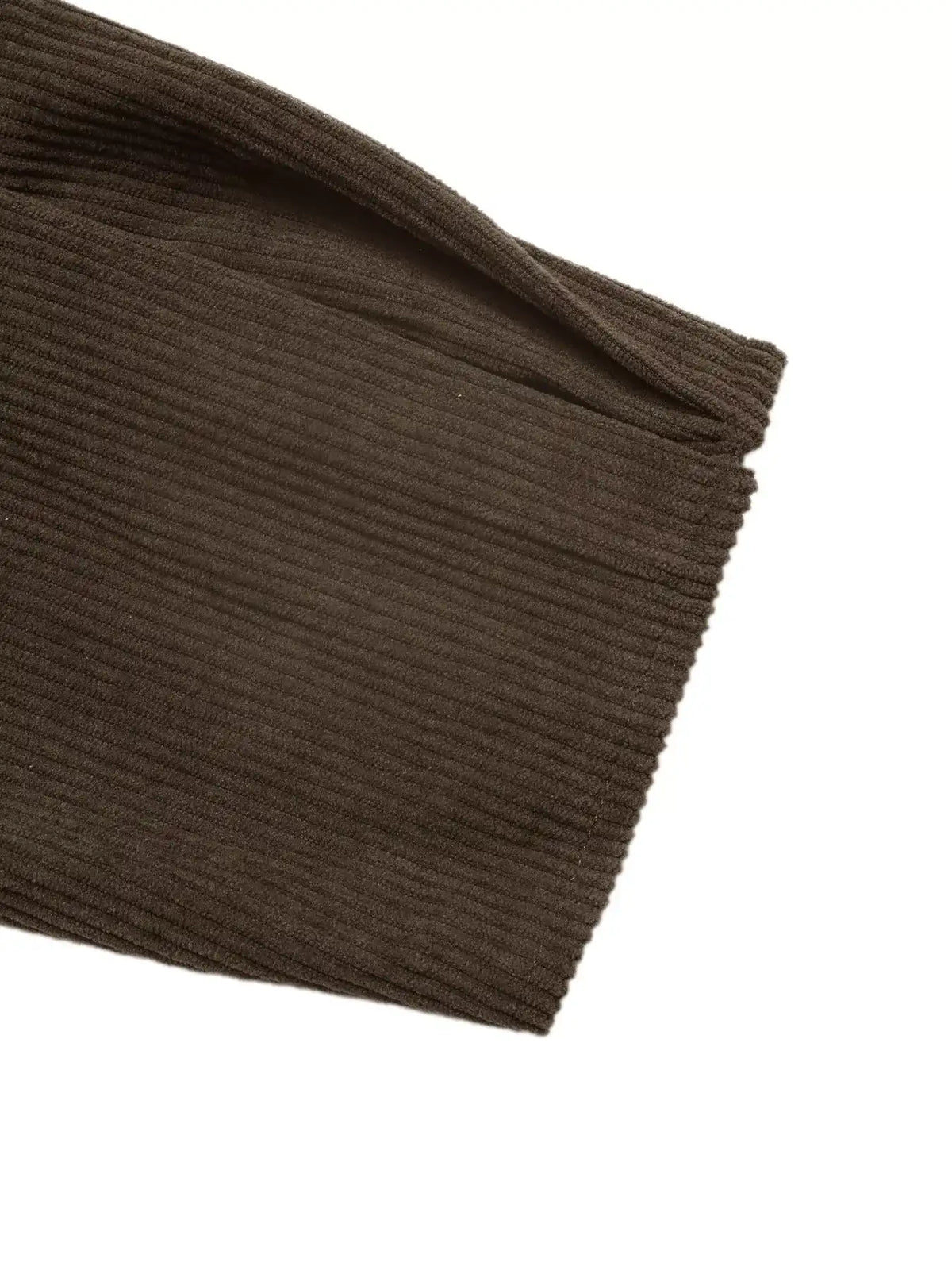 Contrast Sherpa Collar Corduroy Zip Up Jacket - Trendsi - Flyclothing LLC